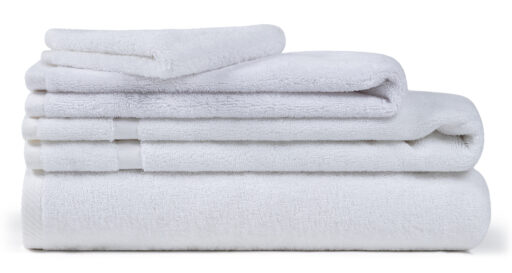 white stack towel